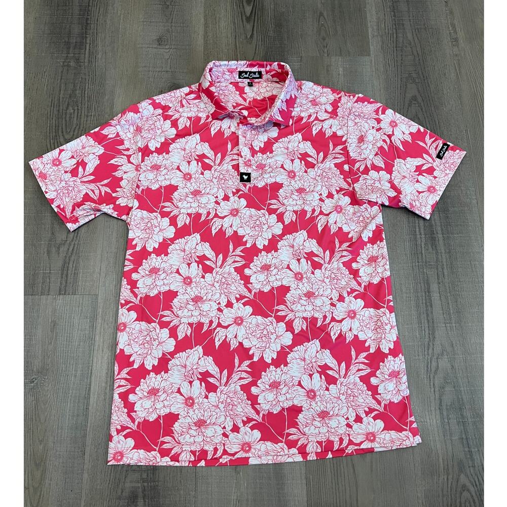 Bad Birdie Pink Floral Golf Polo